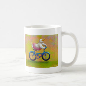 Riding to the Recital - fun happy bicycling bird Coffee Mug