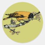 Rielaboration of Yellow Vintage Bird Illustration Sticker
