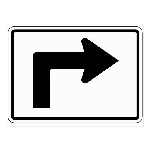 Right Bent Arrow Street Sign Postcard Zazzle