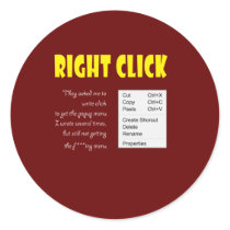 Right Click Round Stickers