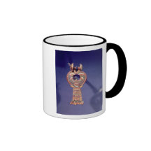 Right earring from a pair earrings with a mug