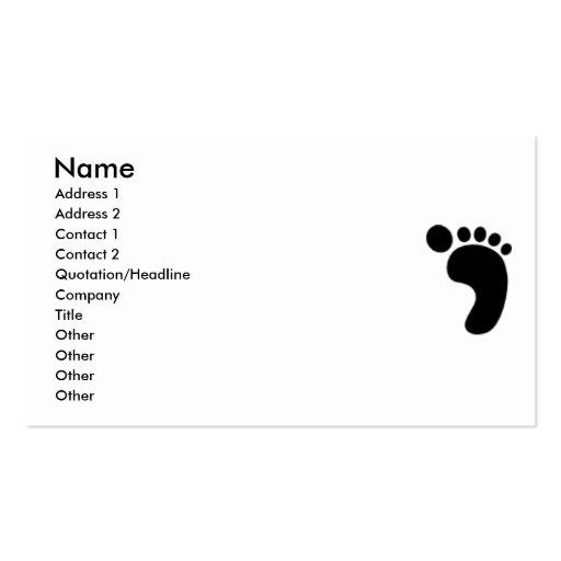Right Foot Print Business Card (front side)