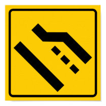 Right Lane Ends Highway Sign posters