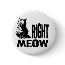 Right MEOW! Funny Evil Kitty Pin