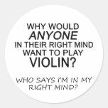 Right Mind Violin Round Sticker
