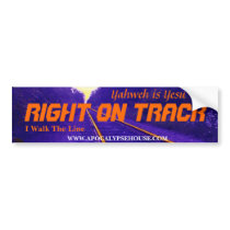 RIGHT ON TRACK, Yahweh is Yesu bumper stickers