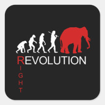 RIGHT REVOLUTION (white) Square Sticker
