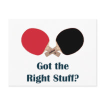 Right Stuff Ping Pong Postcard