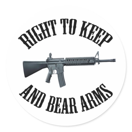 Right To Keep And Bear Arms AR15 Classic Round Sticker Zazzle