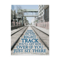 Right Track Quote on Photograph Postcards