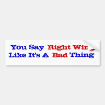Right Wing Bad Thing Bumper Sticker
