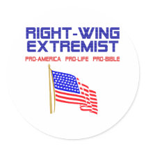 Right Wing Extremist Round Stickers