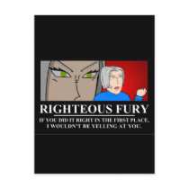 Righteous Fury Demotivator Post Card
