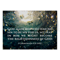 Righteous of God 2 Corinthians 5:21 Scripture Art Note Card