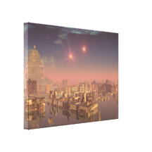 Rijjipet Binary Sun Alien Planet Canvas Wrap Gallery Wrapped Canvas
