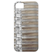 Rinestones Silver & Gold  faux Leather IPHONE CASE iPhone 5 Case