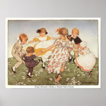Ring-A-Round A Rosie Nursery Rhyme Print