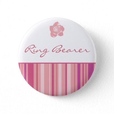 Ring Bearer Button-Modern Stripes (Pink)