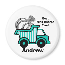 Ring Bearer Dump Truck Fridge Magnets