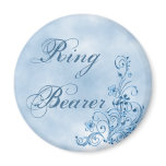 Ring Bearer Round Magnet: Sky Blue Elegance