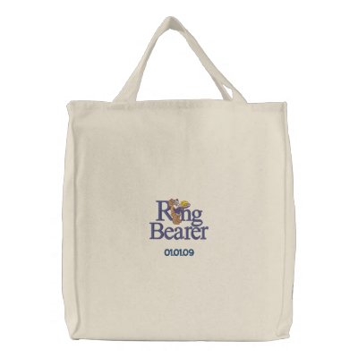 Ring Bearer Teddy Bear Canvas Bags
