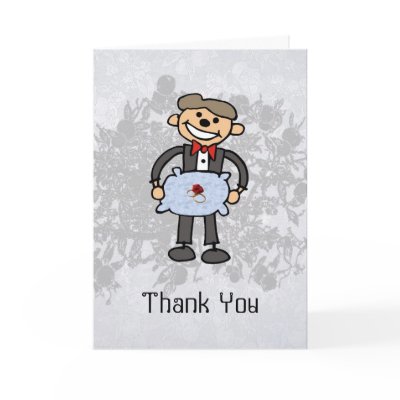 Ring Bearer Thank you  Wedding Attendant Greeting Card