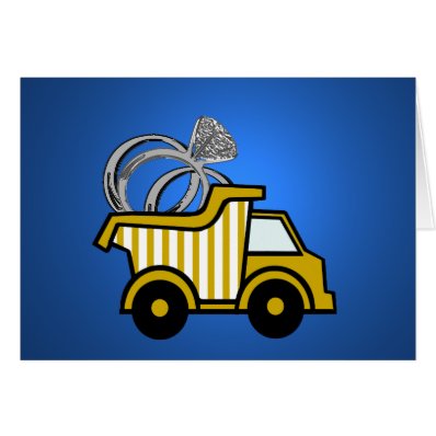 Ring Bearer Yellow Dump Truck Greeting Card