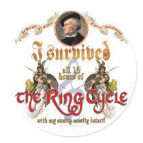 Ring Cycle Survivor Round Sticker