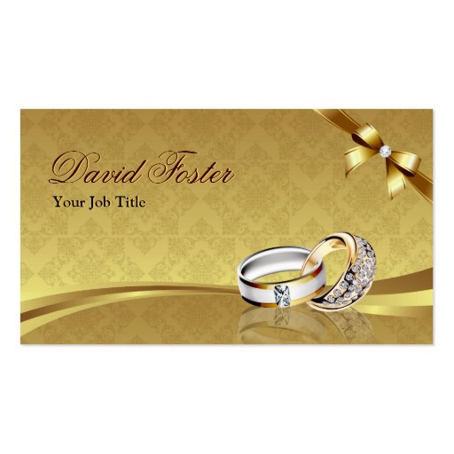 Ring Diamond Gold Jeweler Jewelry Jewellery Business Card Template (front side)