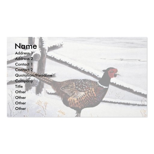 Ring-necked pheasant business card (front side)