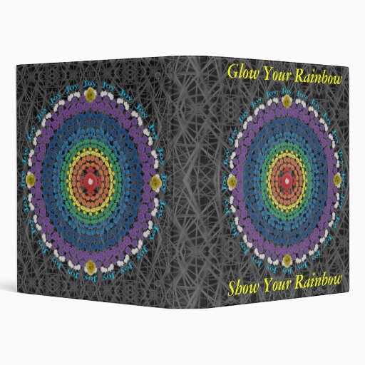 Ring of Joy Rainbow Mandala Vinyl Binders