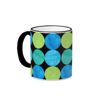 Ringer Mug, Blue Moons Pattern