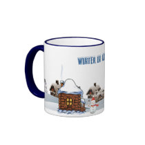 Ringer Mug. Winter in Ukraine