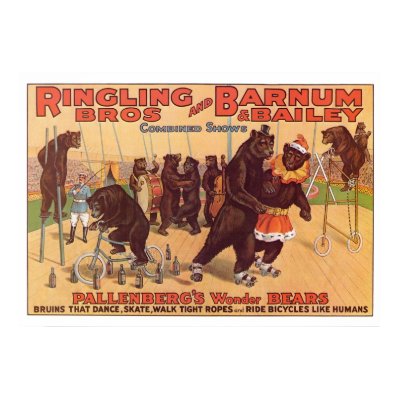 Ringling Bros. Wonder Bears Advertisement 1920's Print by gwester