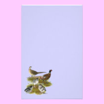 Ringneck Pheasant Family stationery