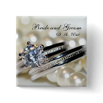 Rings and Pearls Wedding buttons by loraseverson Rings and Pearls Wedding buttons