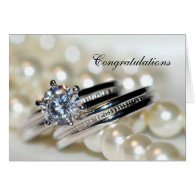 Rings and Pearls Wedding Congratulations Card