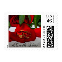 Rings and Rose Save the Date Postage postage by SweetRascal Rings and Rose Save the Date Postage postage