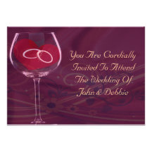 Rings In Wedding Glass Set Announcements