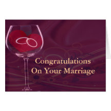 Rings In Wedding Glass Set Greeting Cards