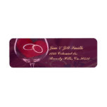 Rings In Wedding Wine Glass labels