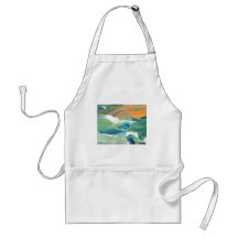 Rings of Saturn Ocean Waves Sea Art Abstract Apron