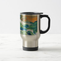 Rings of Saturn Ocean Waves Sea Art Abstract Mug