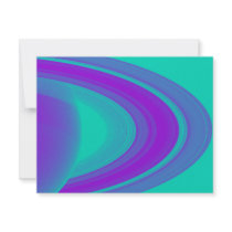 Rings of Saturn Purple Design on Cards, Stickers Custom Invites