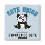 This adorable little panda is too cute! He's getting ready to do a gymnastics routine on the rings. This cute design is perfect for gymnasts and gymnastics fans.