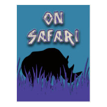 Rinoceronte en las postales del safari