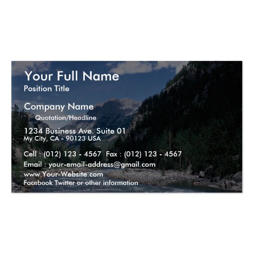 Rio de Animas in the San Juan Mountains, Colorado, Business Cards
