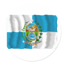 Rio de Janeiro, Brazil Waving Flag Sticker