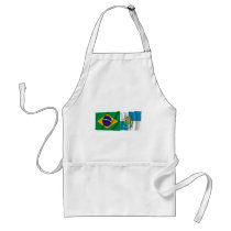 Rio de Janeiro & Brazil Waving Flags Aprons