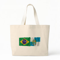 Rio de Janeiro & Brazil Waving Flags Canvas Bags